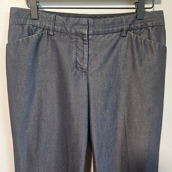 Vtg Express Editor Trouser Pants Womens 6 Dark Wash Stretch Denim Career Y2K - Picture 2 of 11